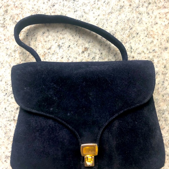 VINTAGE LUCA LUCA Blue Suede Purse - Picture 8 of 10